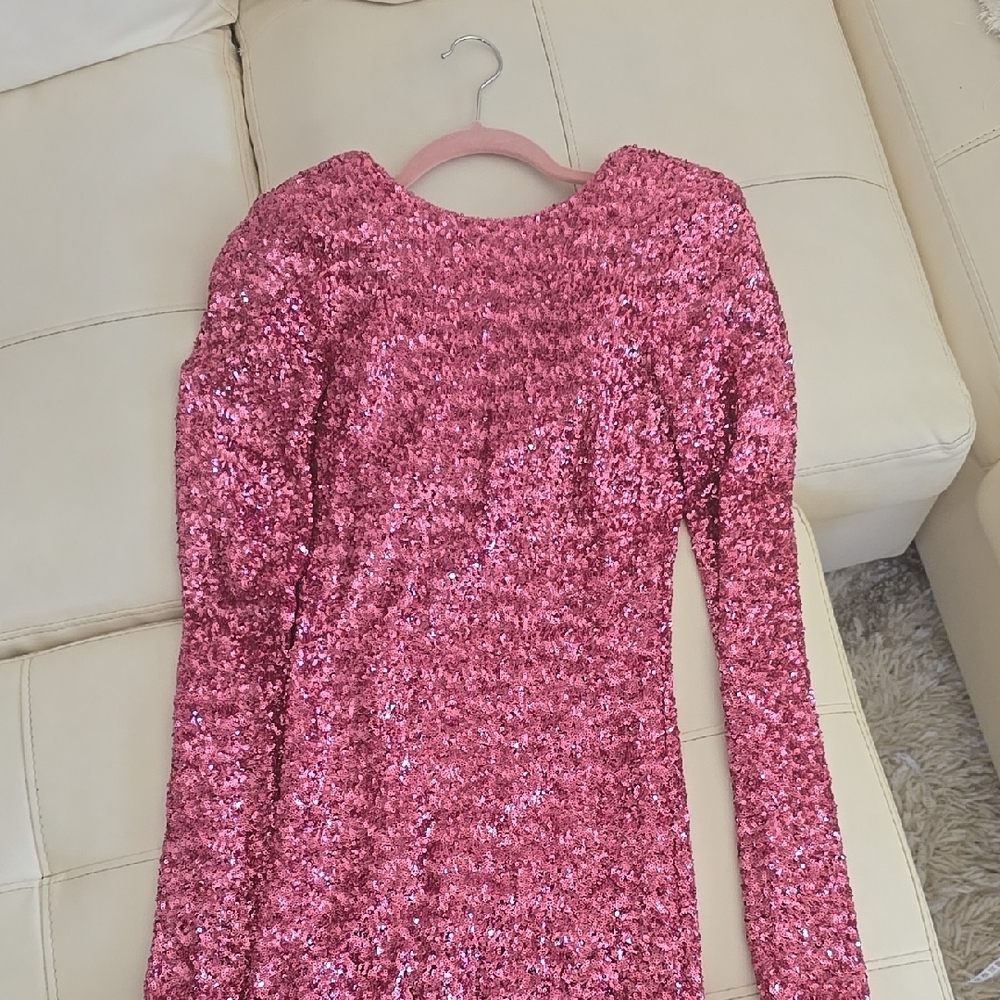 Brianna Pink Sequin Dress